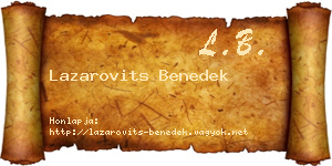 Lazarovits Benedek névjegykártya